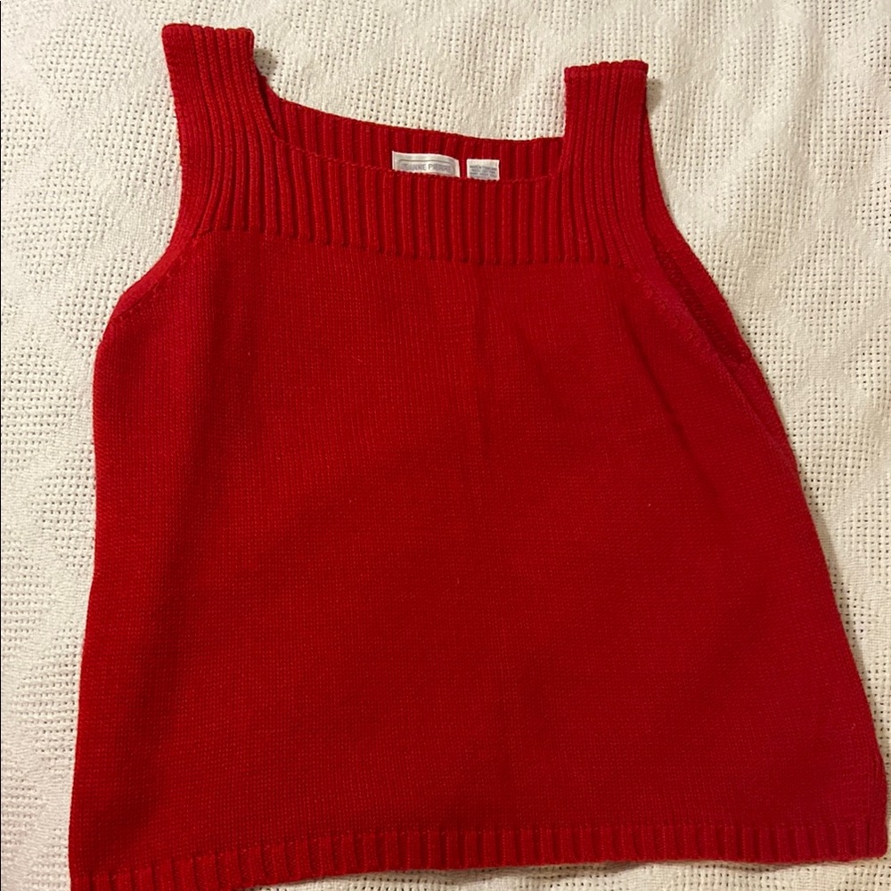 JEANNE PIERRE Vibrant Red Knit Top